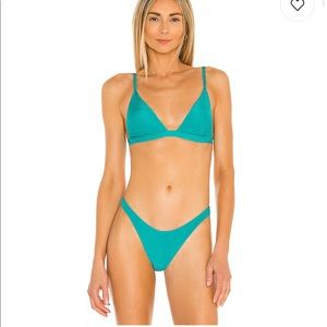 Moss Bikini in Turquoise Shimmer EcoRib